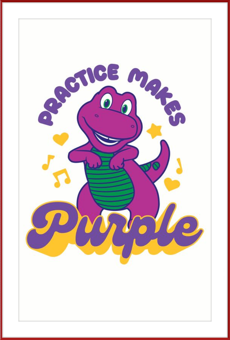 Barney Practice Makes Purple