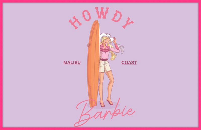 Barbie Howdy Surfboard