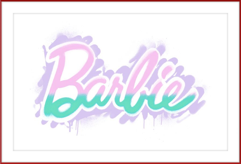 Barbie Logo with Spray Paint