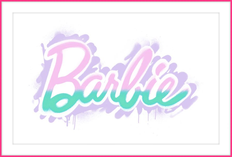 Barbie Logo with Spray Paint