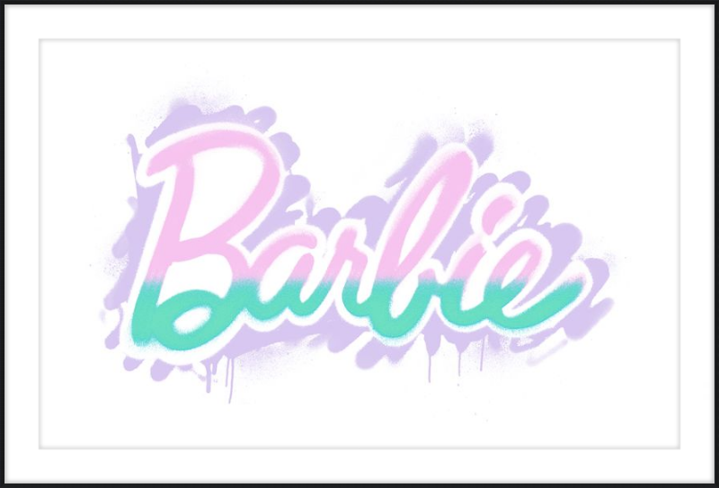 Barbie Logo with Spray Paint