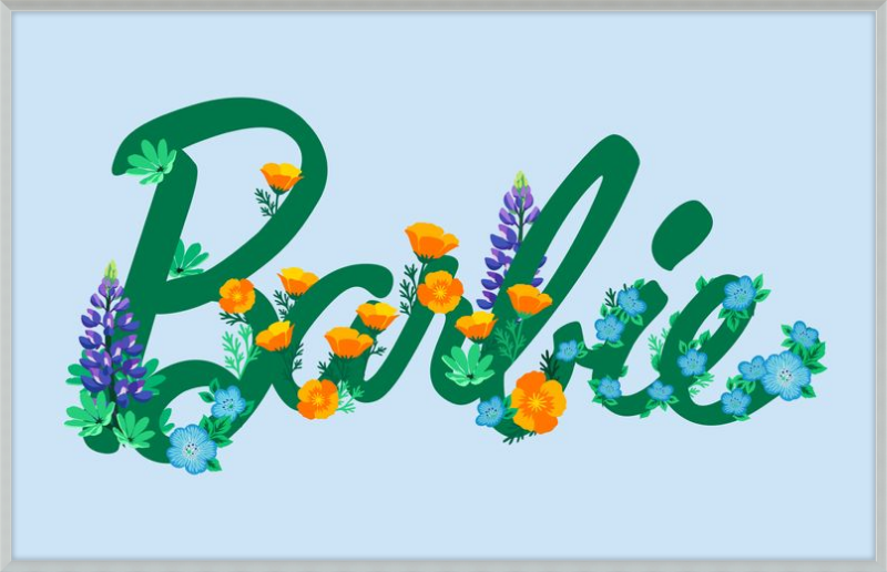 Barbie Logo with Flowers