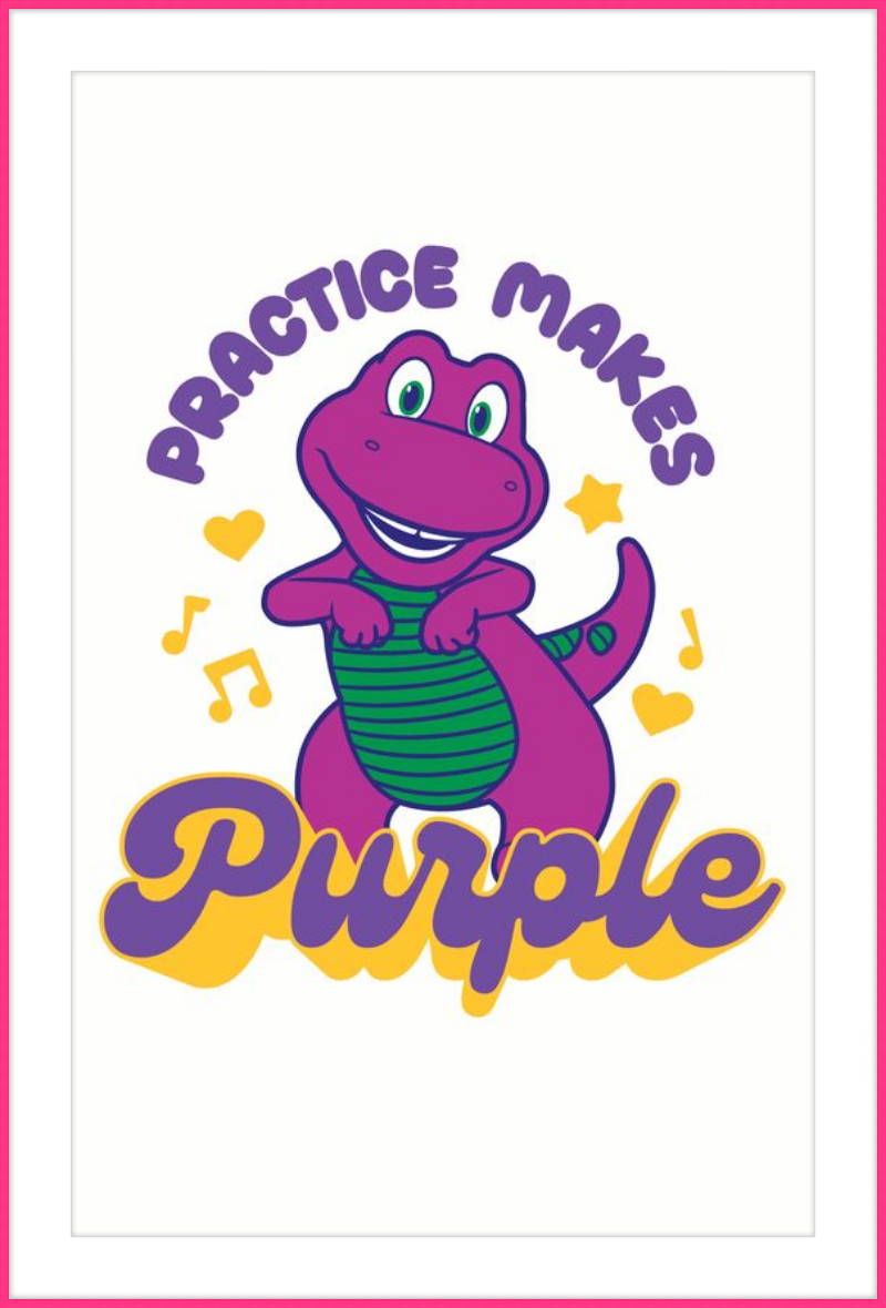 Barney Practice Makes Purple