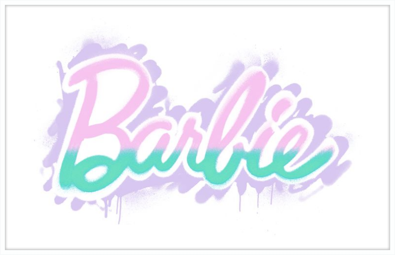 Barbie Logo with Spray Paint