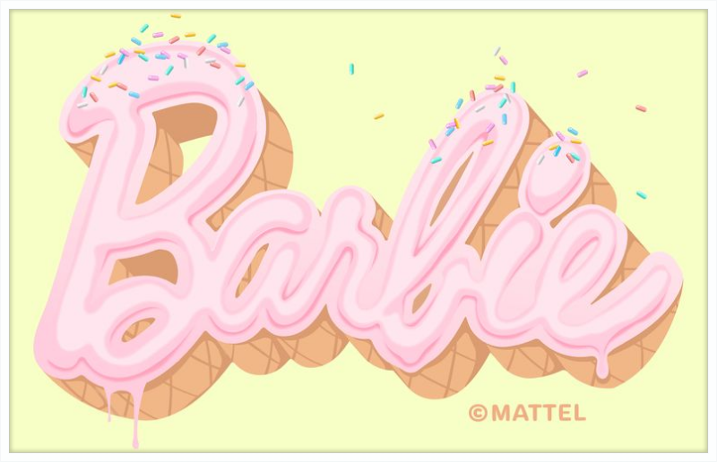 Barbie Logo with Ice Cream Sprinkles