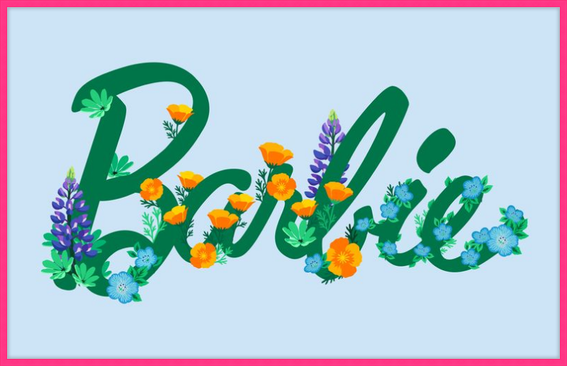 Barbie Logo with Flowers