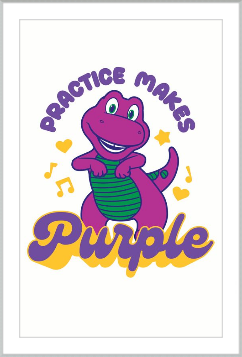 Barney Practice Makes Purple