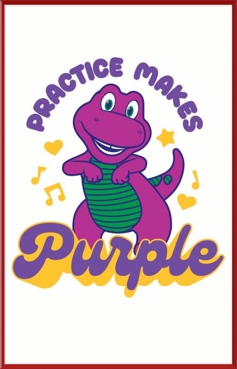 Barney Practice Makes Purple