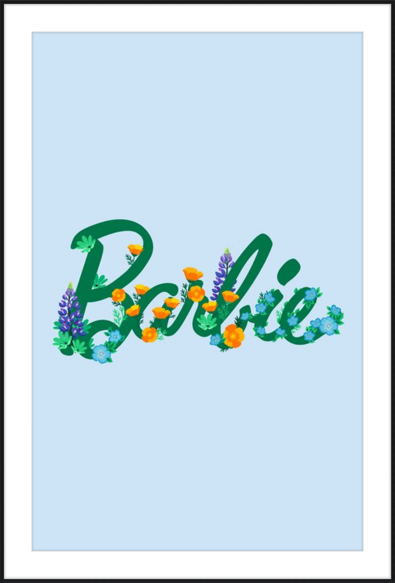 Barbie Logo with Flowers