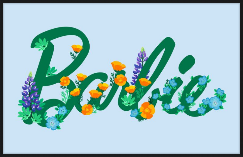 Barbie Logo with Flowers