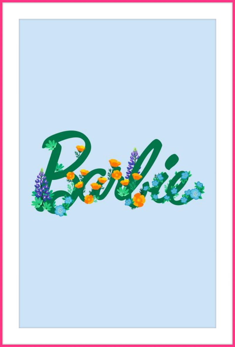 Barbie Logo with Flowers