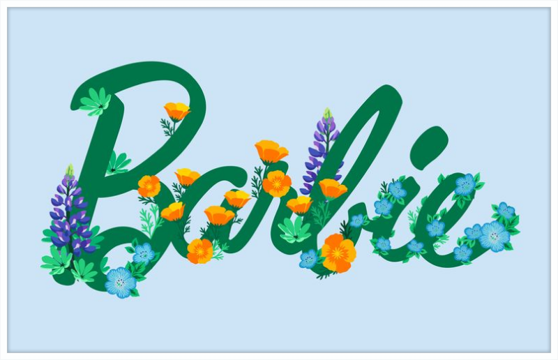 Barbie Logo with Flowers