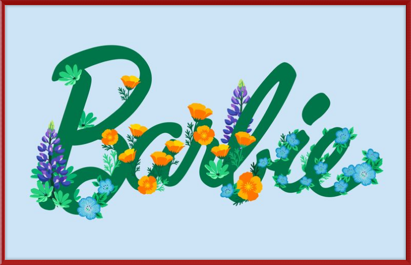 Barbie Logo with Flowers